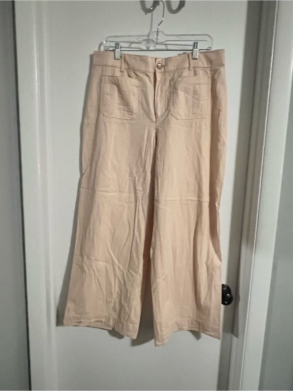 LOFT Cream and Peach Striped Shirt